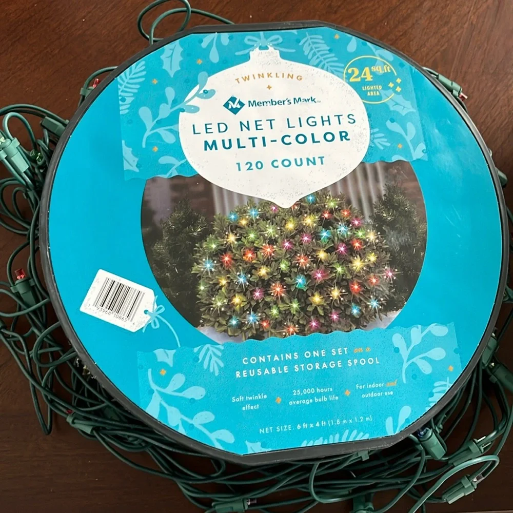 New Member's Mark 120 Twinkling LED Net Lights, 24 Sq. Ft. Multicolor